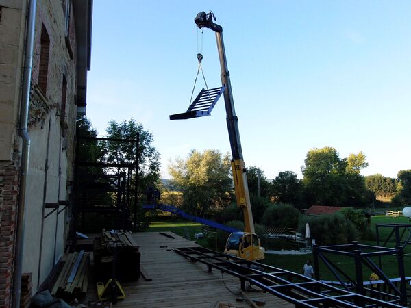 construction de la terrasse en fer forgé